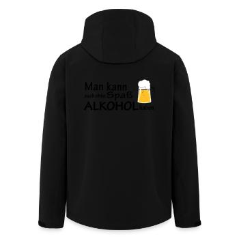 Ohne Spaß Alkohl haben - Recycelte Männer Softshell-Jacke von Stanley/Stella - Schwarz - Hinten - AI Model Male 185 light (185cm)