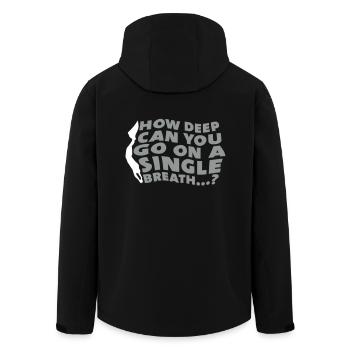 How deep can you go....? - Recycelte Männer Softshell-Jacke von Stanley/Stella - Schwarz - Hinten - AI Model Male 185 light (185cm)