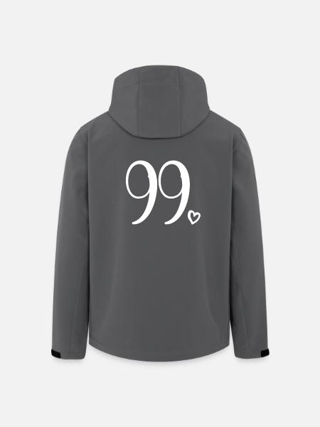 Söpö numero 99, 99 vuotta vanha, 99-vuotislahja - Miesten softshell-takki kierrätetystä polyesteristä Stanley/Stellalta - musta