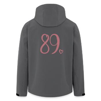 Mignon numéro 89, 89 ans, cadeau de 89e anniversaire - Veste softshell homme en polyester recyclé Stanley/Stella - noir - Dos - AI Model Male 185 light (185cm)