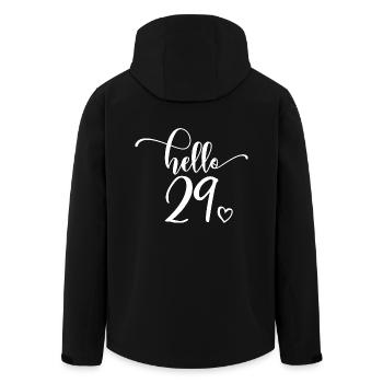 Hello 29 - Mignon cadeau de 29e anniversaire pour femmes - Veste softshell homme en polyester recyclé Stanley/Stella - noir - Dos - AI Model Male 185 light (185cm)