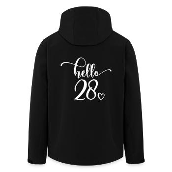 Hello 28 - Mignon cadeau de 28e anniversaire pour les femmes - Veste softshell homme en polyester recyclé Stanley/Stella - noir - Dos - AI Model Male 185 light (185cm)