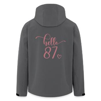 Hello 87th - Cute 87th Birthday Gift For Women - Men’s Recycled Softshell Jacket by Stanley/Stella - black - Back - AI Model Male 185 light (185cm)