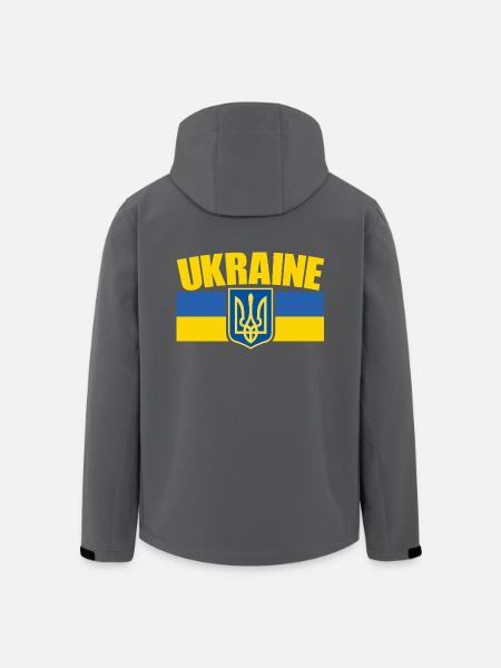 Ukraine Flag Symbol - Ukraines flag - Stanley/Stella herre softshelljakke i genanvendt polyester - sort