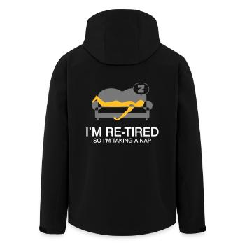Ich bin im Ruhestand. Also nehme ich einen Nap. - Recycelte Männer Softshell-Jacke von Stanley/Stella - Schwarz - Hinten - AI Model Male 185 light (185cm)