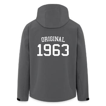 Original 1963, 60 Jahre alt, Geschenk zum 60. Geburtstag - Recycelte Männer Softshell-Jacke von Stanley/Stella - Schwarz - Hinten - AI Model Male 185 light (185cm)
