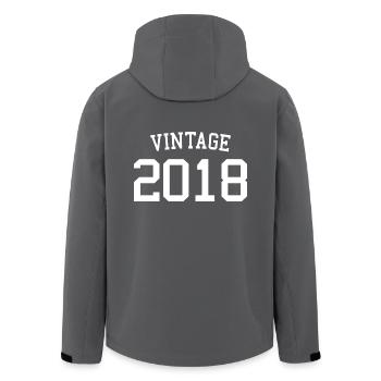 Vintage 2018 - 5 Years Old, 5th Birthday Kids - Men’s Recycled Softshell Jacket by Stanley/Stella - black - Back - AI Model Male 185 light (185cm)