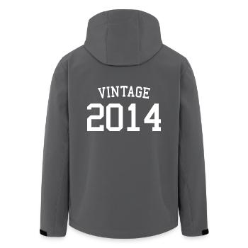 Jahrgang 2014 - 9 Jahre alt, Kinder zum 9. Geburtstag - Recycelte Männer Softshell-Jacke von Stanley/Stella - Schwarz - Hinten - AI Model Male 185 light (185cm)