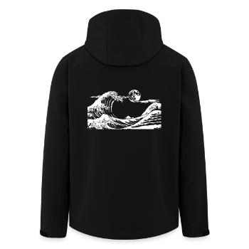 Kanagawa Waves Aesthetic Japanese Art Great Wave - Men’s Recycled Softshell Jacket by Stanley/Stella - black - Back - AI Model Male 185 light (185cm)