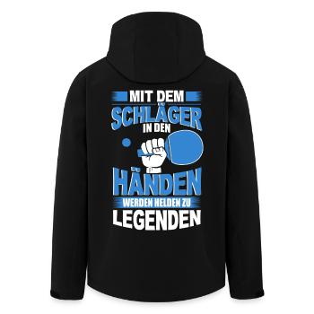 TISCHTENNIS TENNIS PING PONG HOBBY SPORT GESCHENK - Recycelte Männer Softshell-Jacke von Stanley/Stella - Schwarz - Hinten - AI Model Male 185 light (185cm)