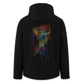 Abstrakt  - Recycelte Männer Softshell-Jacke von Stanley/Stella - Schwarz - Hinten - AI Model Male 185 light (185cm)