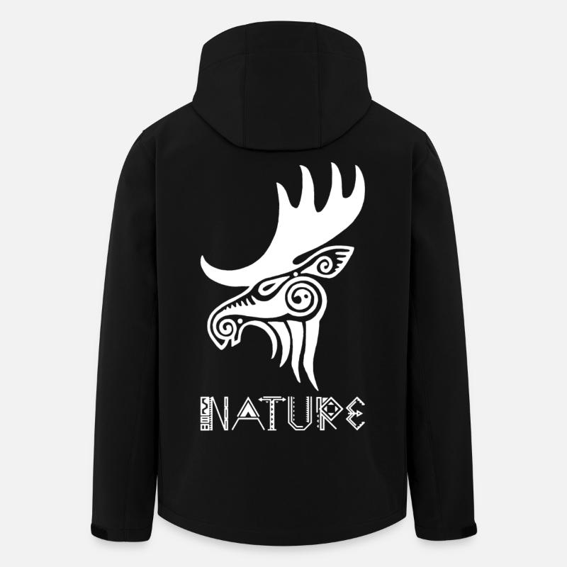 élan blanc animal totem - Veste softshell homme en polyester recyclé Stanley/Stella - noir