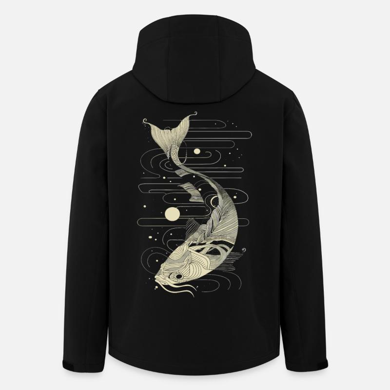 Fish Graphic - Men’s Recycled Softshell Jacket by Stanley/Stella - black