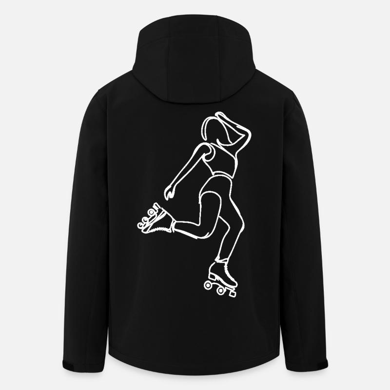 Dessin de patineur à roulettes - Veste softshell homme en polyester recyclé Stanley/Stella - noir