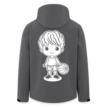 Kleiner Basketball Junge - Recycelte Männer Softshell-Jacke von Stanley/Stella - Anthrazit - Hinten - AI Model Male 185 light (185cm)