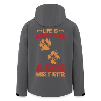 Dog Lover Saying - Men’s Recycled Softshell Jacket by Stanley/Stella - black - Back - AI Model Male 185 light (185cm)