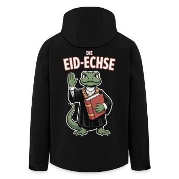 Oath Lizard Funny Reptile Justice Motif - Men’s Recycled Softshell Jacket by Stanley/Stella - black - Back - AI Model Male 185 light (185cm)