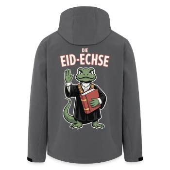 Oath Lizard Funny Reptile Justice Motif - Men’s Recycled Softshell Jacket by Stanley/Stella - anthracite - Back - AI Model Male 185 light (185cm)