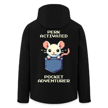 Perk aktiviert: Taschen-Abenteurer | Ratte - Recycelte Männer Softshell-Jacke von Stanley/Stella - Schwarz - Hinten - AI Model Male 185 light (185cm)