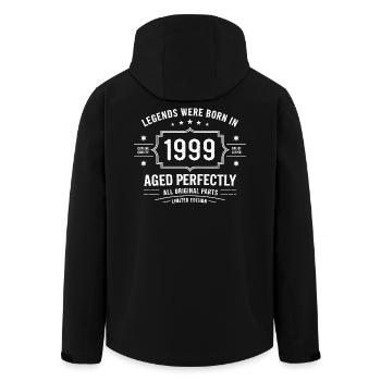 Original 1999 Vintage | Birthday Gift 1999 - Men’s Recycled Softshell Jacket by Stanley/Stella - black - Back - AI Model Male 185 light (185cm)