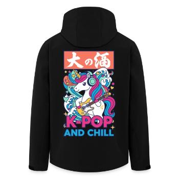 Niedliche Einhorn-K-Pop- und entspannte koreanische Musik-Anime - Recycelte Männer Softshell-Jacke von Stanley/Stella - Schwarz - Hinten - AI Model Male 185 light (185cm)