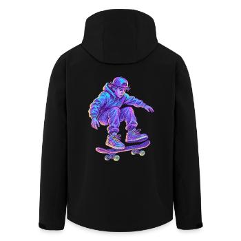 Néon Vapor Skateboarder - Veste softshell homme en polyester recyclé Stanley/Stella - noir - Dos - AI Model Male 185 light (185cm)