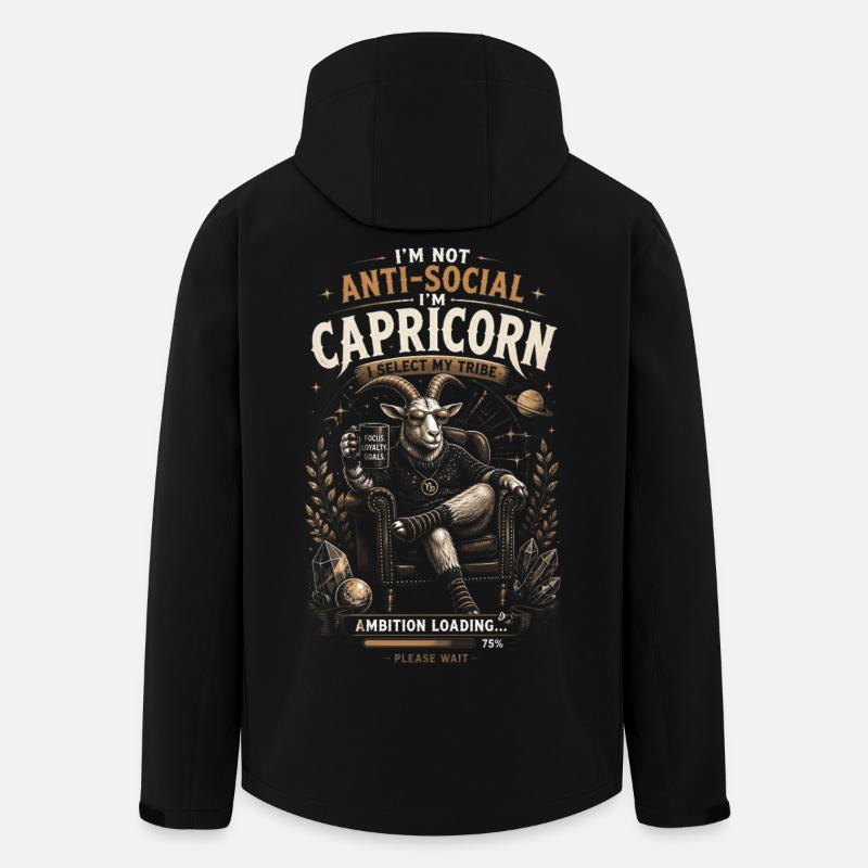 Steinbock-Stammesambition – Tierkreis-Humor - Recycelte Männer Softshell-Jacke von Stanley/Stella - Schwarz