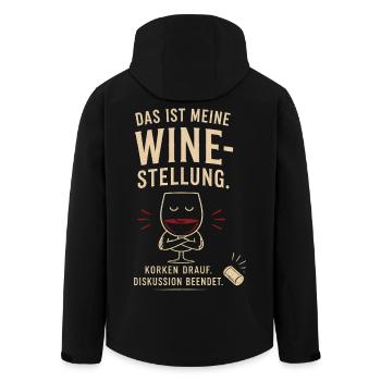 Das ist meine Weinstellung - Recycelte Männer Softshell-Jacke von Stanley/Stella - Schwarz - Hinten - AI Model Male 185 light (185cm)