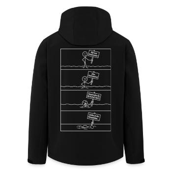Es gibt kein Hochwasser.. - Recycelte Männer Softshell-Jacke von Stanley/Stella - Schwarz - Hinten - AI Model Male 185 light (185cm)