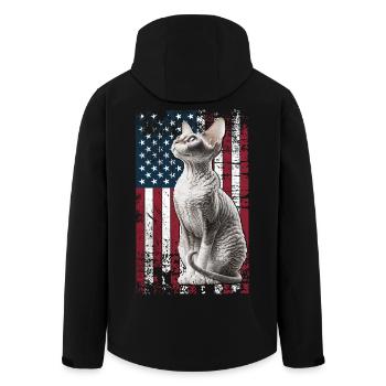 Cornish Rex US Cornish Rex Cat - Veste softshell homme en polyester recyclé Stanley/Stella - noir - Dos - AI Model Male 185 light (185cm)