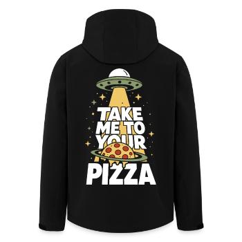 Emmène-moi à ta pizza OVNI Alien - Veste softshell homme en polyester recyclé Stanley/Stella - noir - Dos - AI Model Male 185 light (185cm)