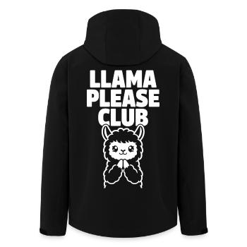 Club Llama Please – Lama mignonne - Veste softshell homme en polyester recyclé Stanley/Stella - noir - Dos - AI Model Male 185 light (185cm)