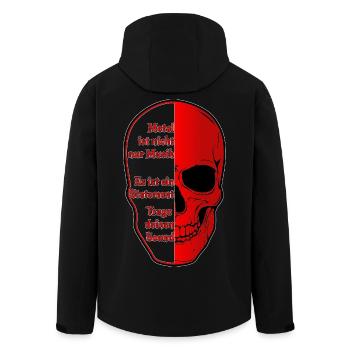 Halbskull Metal-Statement Rot Schwarz - Recycelte Männer Softshell-Jacke von Stanley/Stella - Schwarz - Hinten - AI Model Male 185 light (185cm)