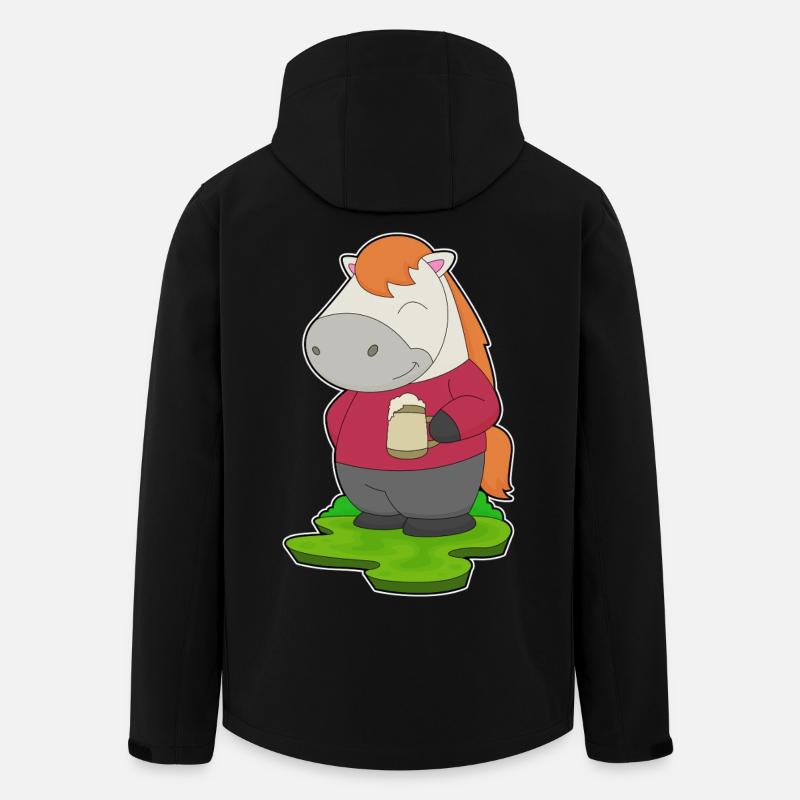 Pferd Bier - Recycelte Männer Softshell-Jacke von Stanley/Stella - Schwarz