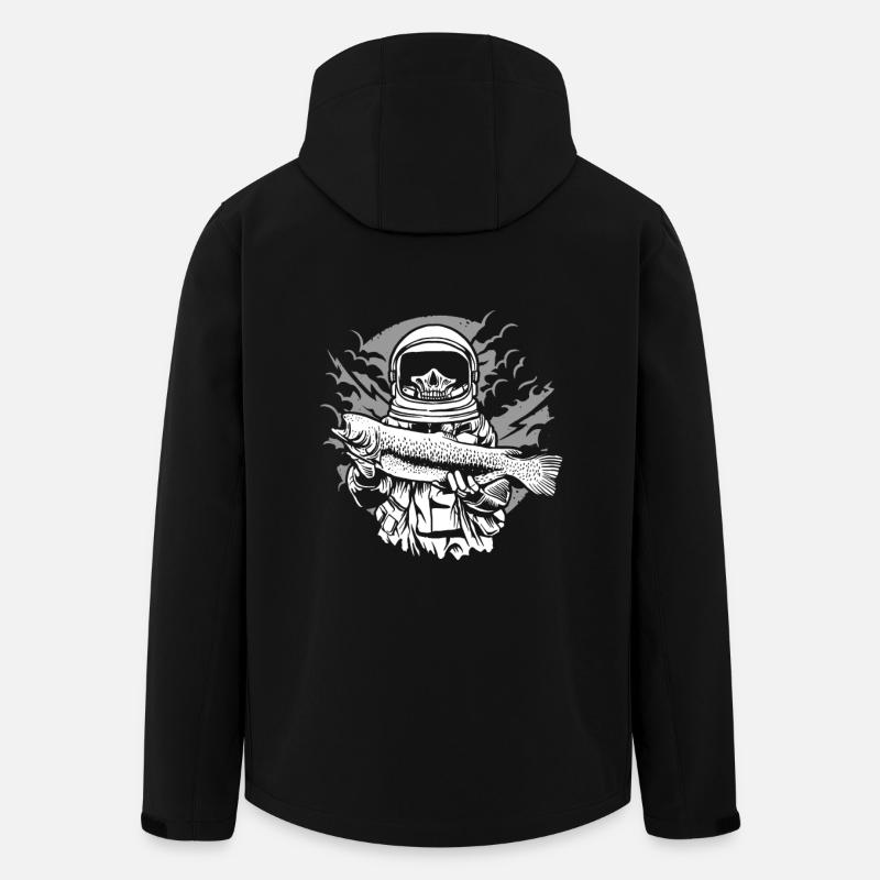 Astronaut Fishing - Recycelte Männer Softshell-Jacke von Stanley/Stella - Schwarz