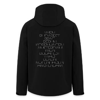 TRIP ⎮ EUROPE - Men’s Recycled Softshell Jacket by Stanley/Stella - black - Back - AI Model Male 185 light (185cm)