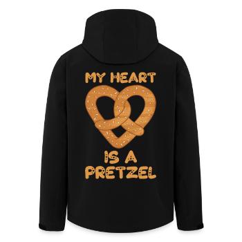 Brezel Herz Brezeln Bäcker Bäckerei - Recycelte Männer Softshell-Jacke von Stanley/Stella - Schwarz - Hinten - AI Model Male 185 light (185cm)
