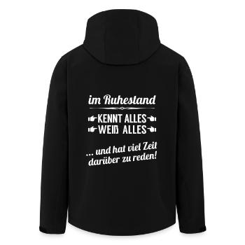 Im Ruhestand mit viel Wissen und viel Zeit - Recycelte Männer Softshell-Jacke von Stanley/Stella - Schwarz - Hinten - AI Model Male 185 light (185cm)