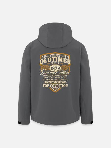 Voiture de collection Année 1975 Vintage Cadeau d’anniversaire - Veste softshell homme en polyester recyclé Stanley/Stella - noir