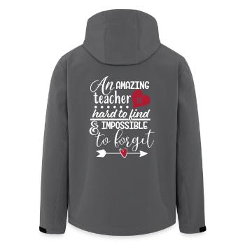 Amazing Teacher is Hard To Find - Men’s Recycled Softshell Jacket by Stanley/Stella - black - Back - AI Model Male 185 light (185cm)