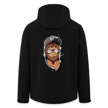 Hipster Monkey - Recycelte Männer Softshell-Jacke von Stanley/Stella - Schwarz - Hinten - AI Model Male 185 light (185cm)