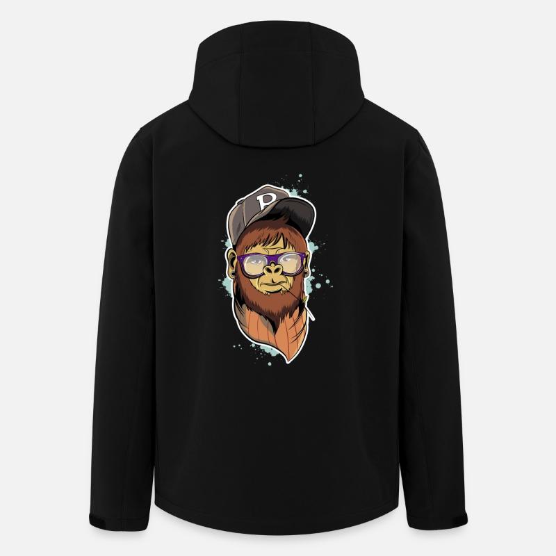 Hipster Monkey - Men’s Recycled Softshell Jacket by Stanley/Stella - black