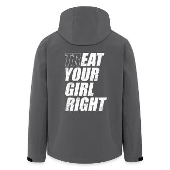 Treat & Eat Your Girl Right / Sex zum Valentinstag - Recycelte Männer Softshell-Jacke von Stanley/Stella - Schwarz - Hinten - AI Model Male 185 light (185cm)