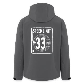 Limite de vitesse 33 1/3 RPM Retro Music LP Record - Veste softshell homme en polyester recyclé Stanley/Stella - noir - Dos - AI Model Male 185 light (185cm)