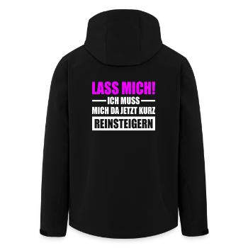 Lass Mich Ich Muss Mich Da Jetzt Kurz Reinsteigern - Recycelte Männer Softshell-Jacke von Stanley/Stella - Schwarz - Hinten - AI Model Male 185 light (185cm)