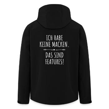 Ich Habe Keine Macken Das Sind Features Bug Macke - Recycelte Männer Softshell-Jacke von Stanley/Stella - Schwarz - Hinten - AI Model Male 185 light (185cm)