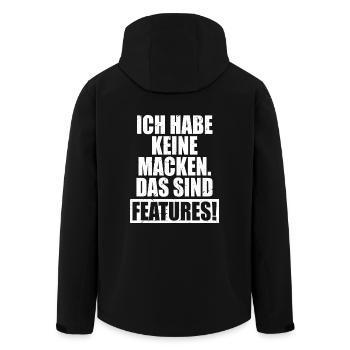 Ich Habe Keine Macken Das Sind Features Bug Macke - Recycelte Männer Softshell-Jacke von Stanley/Stella - Schwarz - Hinten - AI Model Male 185 light (185cm)