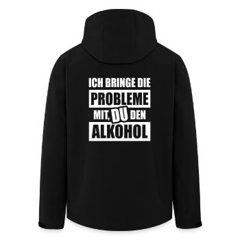Ich Bringe Probleme Mit Du Den Alkohol Feiern Bier - Recycelte Männer Softshell-Jacke von Stanley/Stella - Schwarz - Hinten - AI Model Male 185 light (185cm)