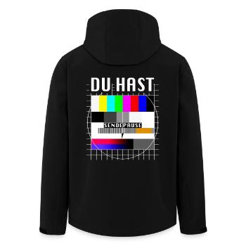 Du Hast Sendepause Testbild 90er Party 80er Jahre - Recycelte Männer Softshell-Jacke von Stanley/Stella - Schwarz - Hinten - AI Model Male 185 light (185cm)
