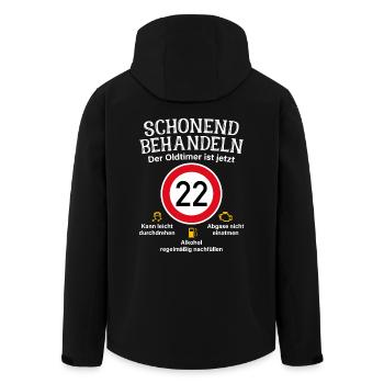 22. Geburtstag Schonend Behandeln Oldtimer Ist 22 - Recycelte Männer Softshell-Jacke von Stanley/Stella - Schwarz - Hinten - AI Model Male 185 light (185cm)